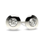 9ct White Gold 0.40ct Rubover Set Diamond Stud Earrings