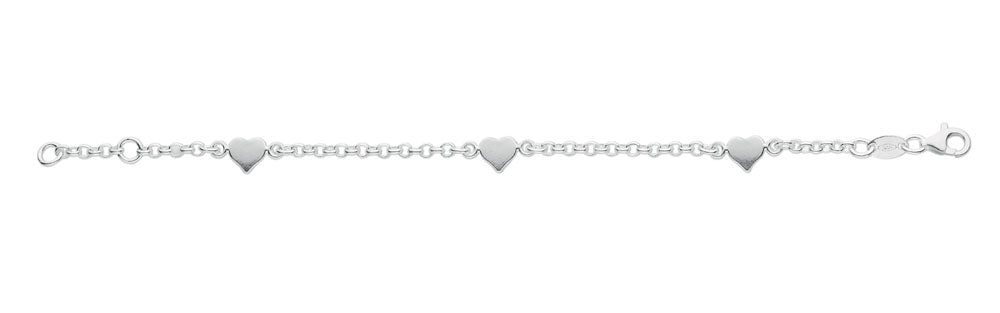 Silver Hearts Anklet