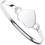 Silver Ladies Heart Bangle