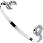 Silver Baby Cubic Zirconia Spanner Bangle