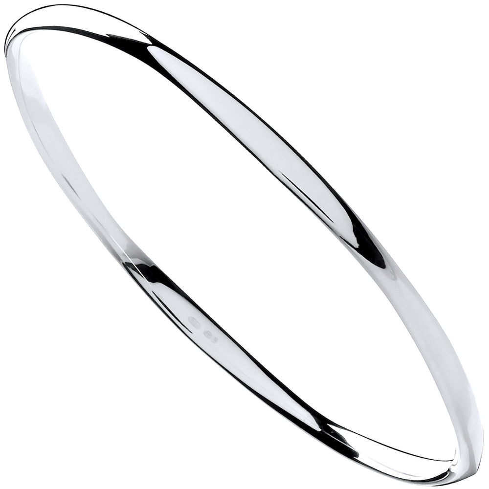 Silver Faceted Ladies Bangle