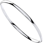 Silver Faceted Ladies Bangle