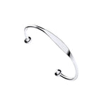 Silver Ladies Solid Torque Bangle with ID plate