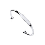 Silver Gents Solid Torque Bangle with ID plate