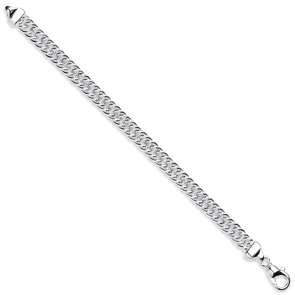 Silver Double Tight Link Curb Bracelet
