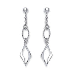 Silver Fancy Link Drop Earrings
