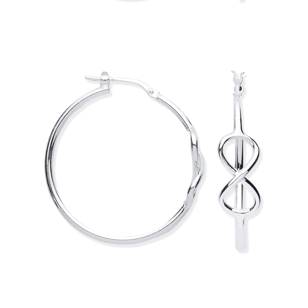 Silver Infinity Hoop Earrings