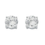 Silver Claw Set Cubic Zirconia 10mm Stud Earrings
