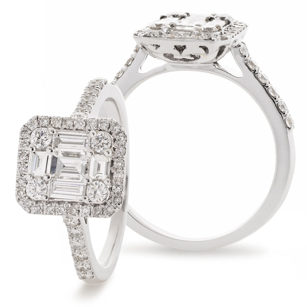 Fancy Cluster Engagement Ring 0.85ct