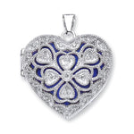 Silver Heart Cubic Zirconia Locket