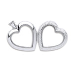 Silver Heart Plain & Ribbed Side Locket