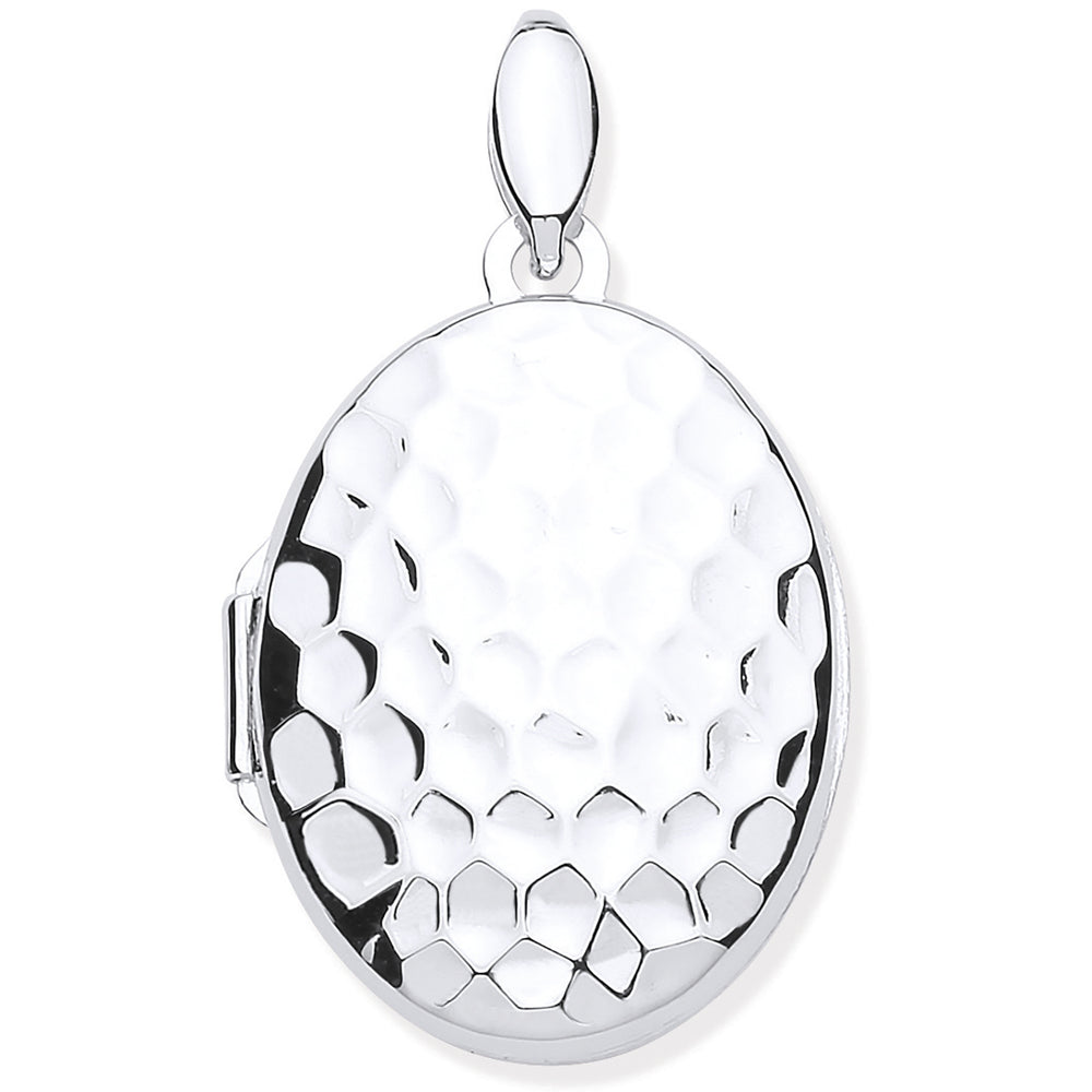 Silver Golf Ball Print Oval Locket