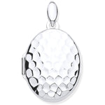 Silver Golf Ball Print Oval Locket