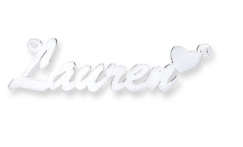 Silver Script Heart Name Necklace