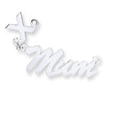 Silver Script Floating Kiss Name Necklace