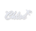 Silver Script Kiss Name Necklace