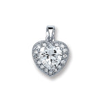 Silver Heart Cubic Zirconia Pendant