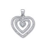 Silver Fancy Heart Cubic Zirconia Pendant