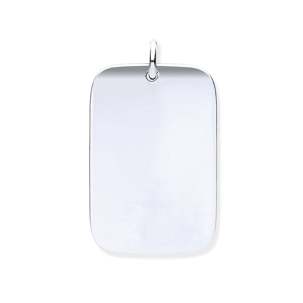 Silver Solid Dog Tag Pendant
