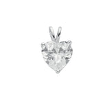 Silver Heart Cut Cubic Zirconia Single Stone Pendant