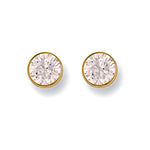 9ct Yellow Gold 7mm Rubover Set Cubic Zirconia Studs