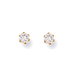 9ct Yellow Gold 3mm Claw Set Cubic Zirconia Studs
