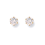 9ct Yellow Gold 4mm Claw Set Cubic Zirconia Studs