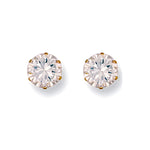 9ct Yellow Gold 7mm Claw Set Cubic Zirconia Studs