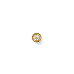 9ct Yellow Gold Rubover Set Cubic Zirconia Nose Stud