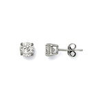 9ct White Gold 6mm Claw Set Cubic Zirconia Studs