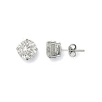 9ct White Gold 8mm Claw Set Cubic Zirconia Studs