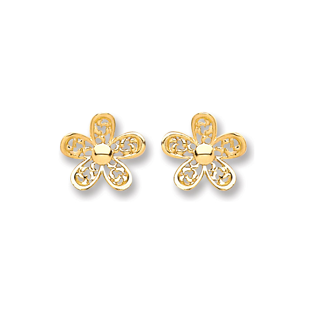 9ct Gold Flower Stud