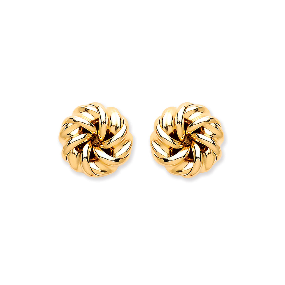 9ct Yellow Gold Tight Knot Stud