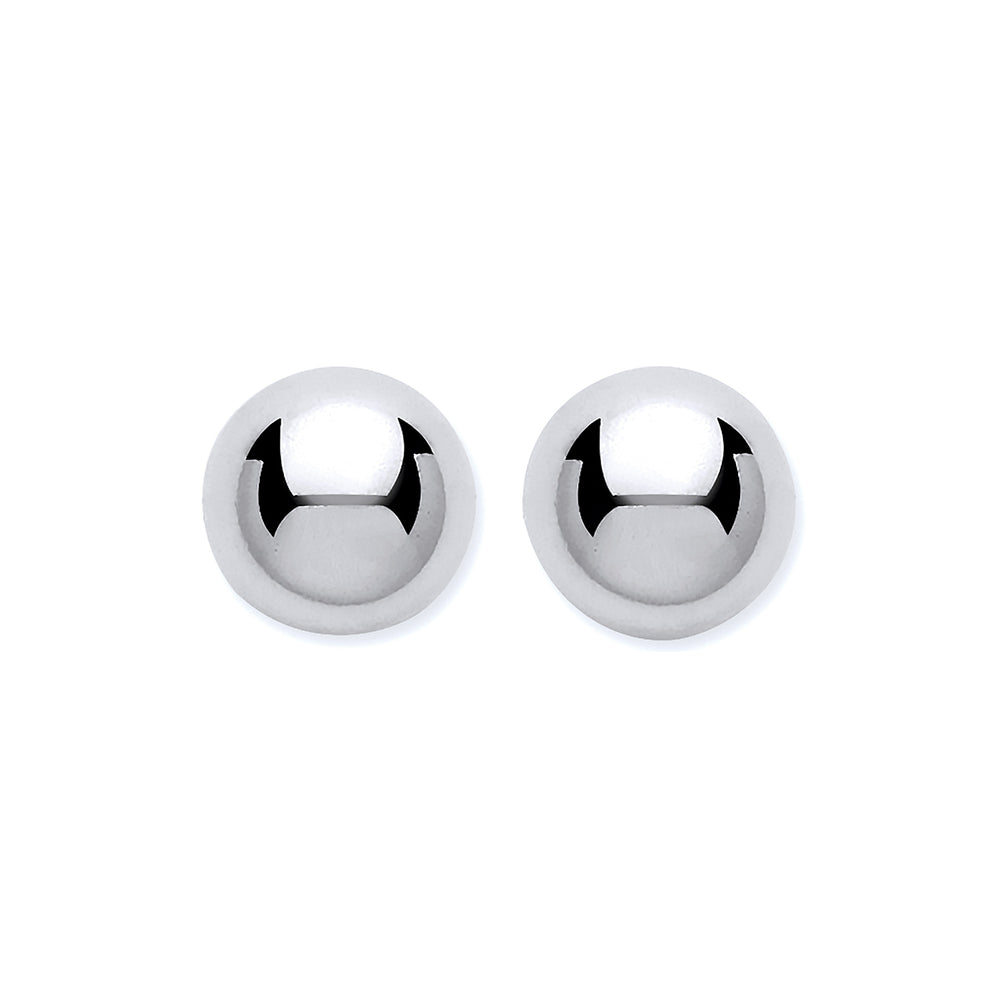 9ct White Gold 6mm Ball Stud