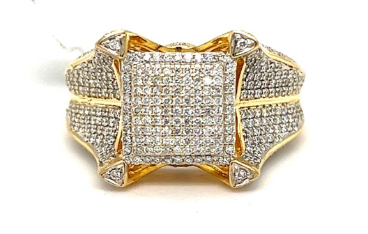Large Gents Cluster Diamond Set Ring