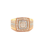 Mix Square Face Gold/Rose Ring
