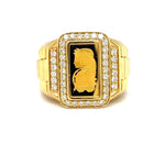 24k gold bar diamond Ring
