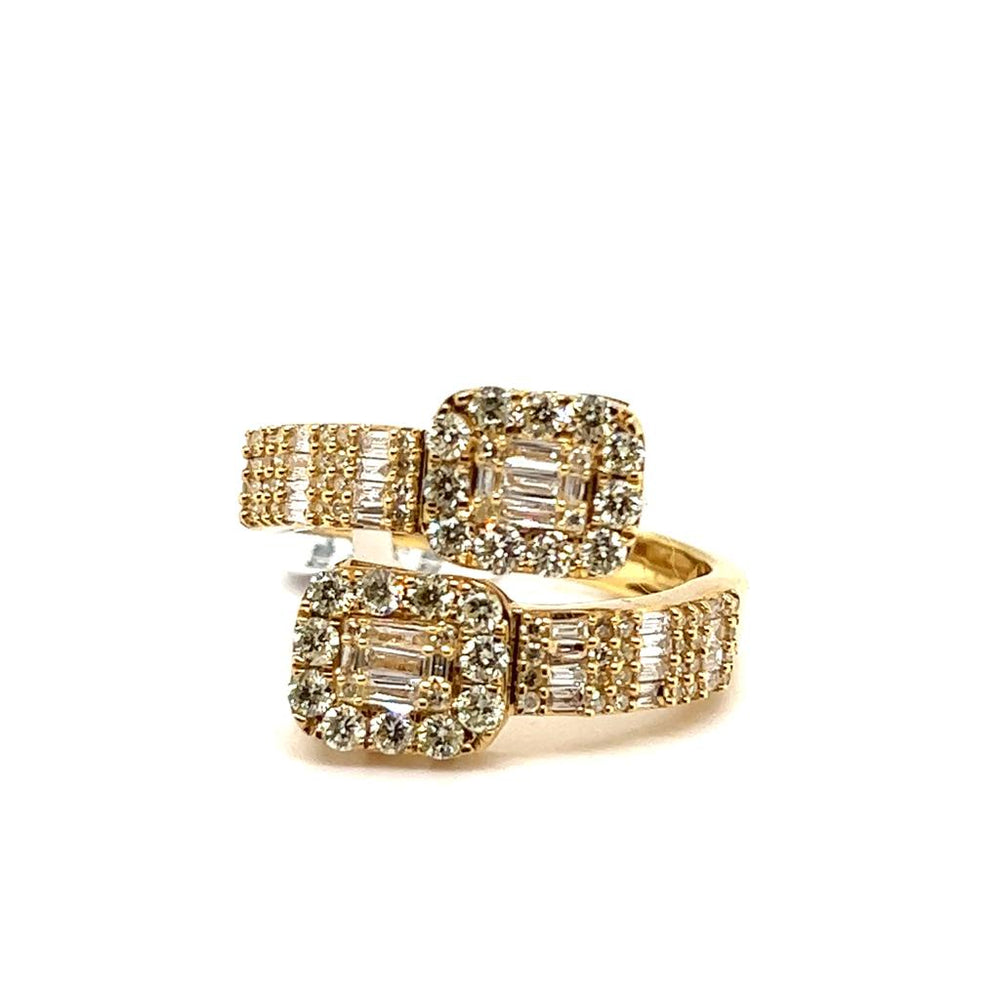 Crosover Baguette Diamond Ring