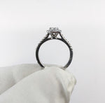 18ct White Gold Cushion Shape Halo With Round Brilliant Cut Centre Diamond Engagement Ring