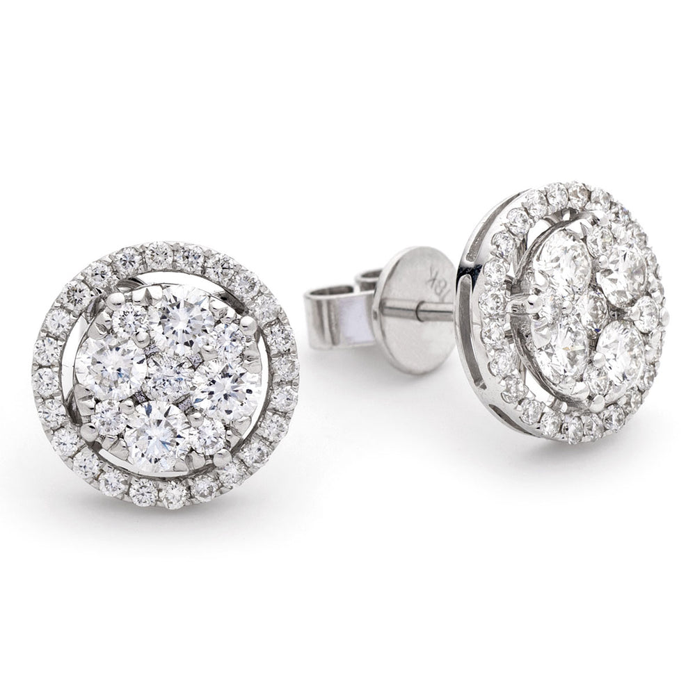 Open Halo Cluster Studs 1.35ct