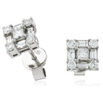 Baguette & Round Cluster Studs 0.80ct
