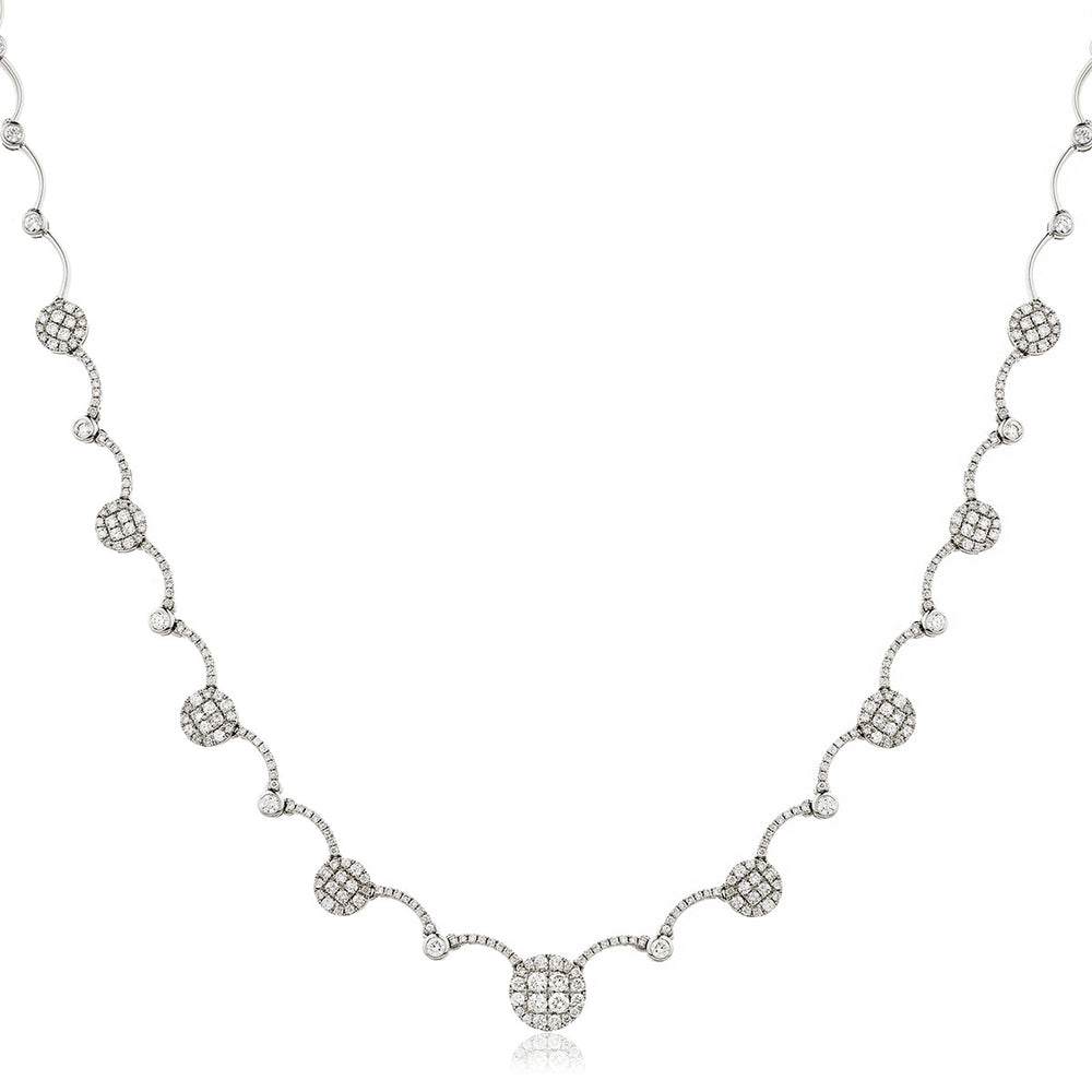 Fancy Pave Daisy Tennis Chain 2.90ct