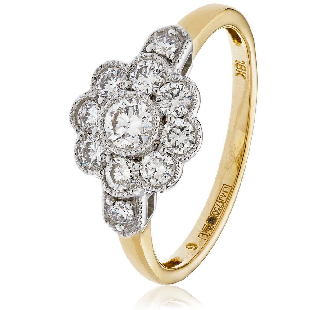 Deco Cluster Ring 0.60ct