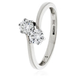 Two Stone Crossover Ring 0.60ct