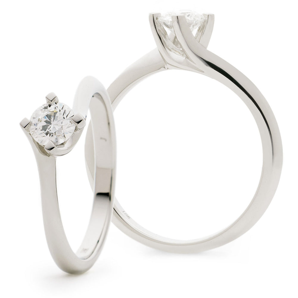 Twist Shank Solitaire Engagement Ring 0.20ct