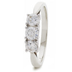 Double Gallery Three Stone Ring 0.75ct
