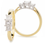 Double Gallery Three Stone Ring 0.50ct