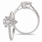 Pearshape Cluster Engagement Ring 0.33ct