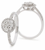 Round Halo Cluster Ring 0.50ct