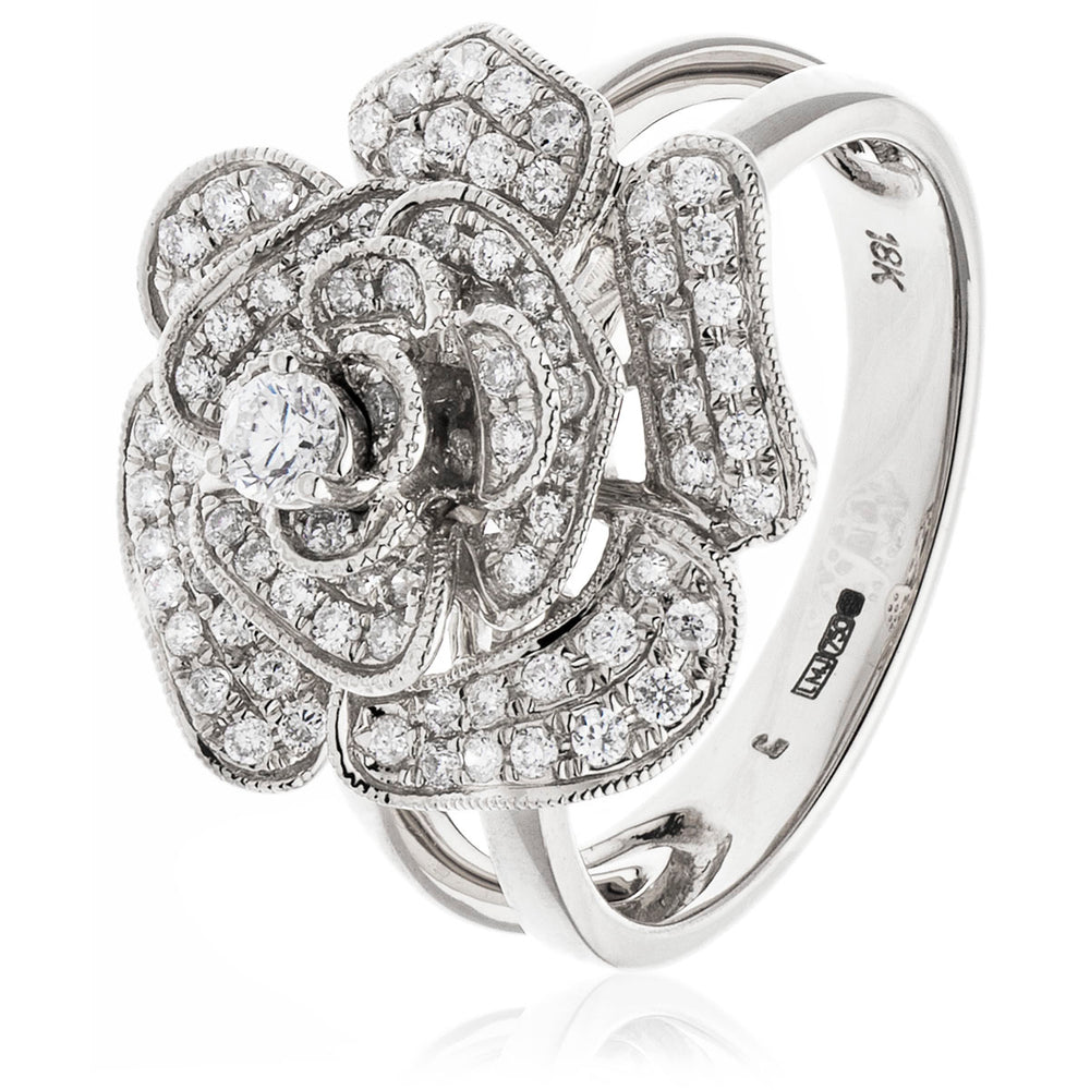 Cocktail Flower Ring 0.60ct